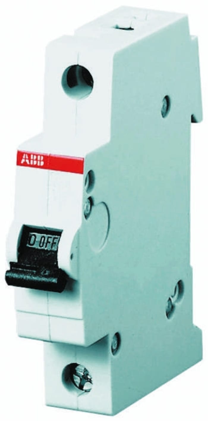 ABB System Pro M Compact S200 MCB, 1P, 25A Curve C, 230V AC, 72V DC, 10 kA Breaking Capacity