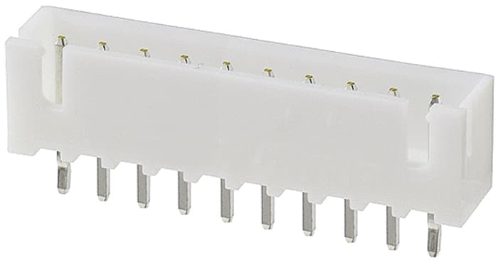 JST XH Series Straight Through Hole PCB Header, 10 Contact(s), 2.5mm Pitch, 1 Row(s)