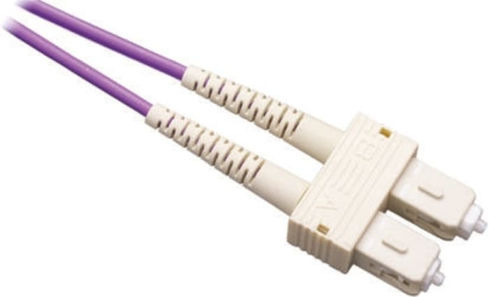RS PRO SC to SC Duplex Multi Mode OM3 Fibre Optic Cable, 50/125μm, Purple, 2m