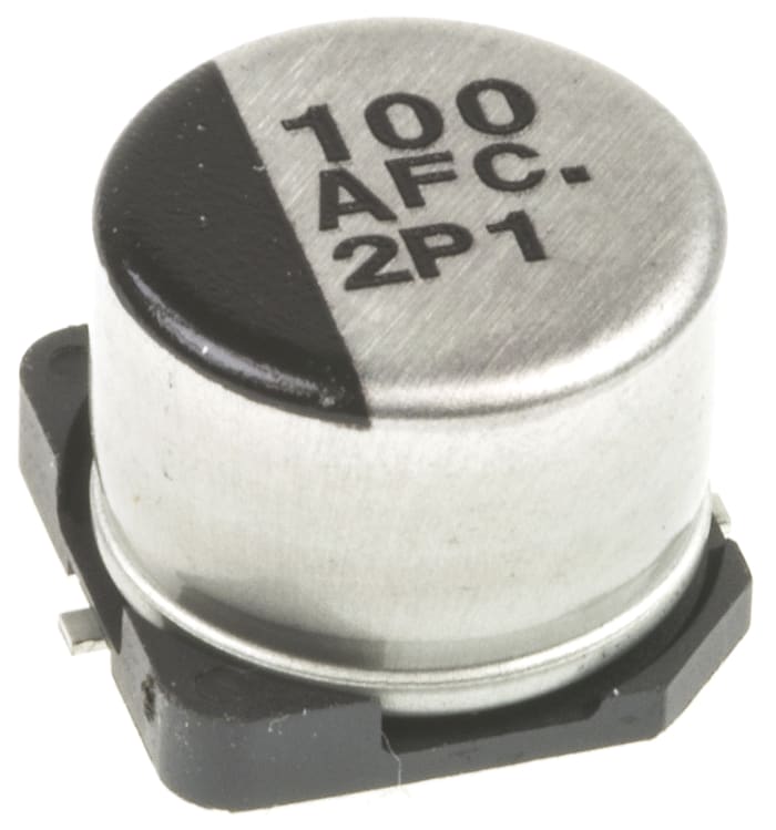 Kondenzátor, řada: FC SMD 100μF ±20% 10V dc, SMD Elektrolytický Panasonic