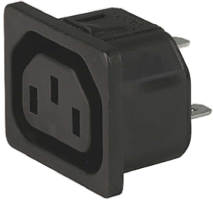 Schurter C13 Snap-In IEC Connector Socket, 15A, 250 V