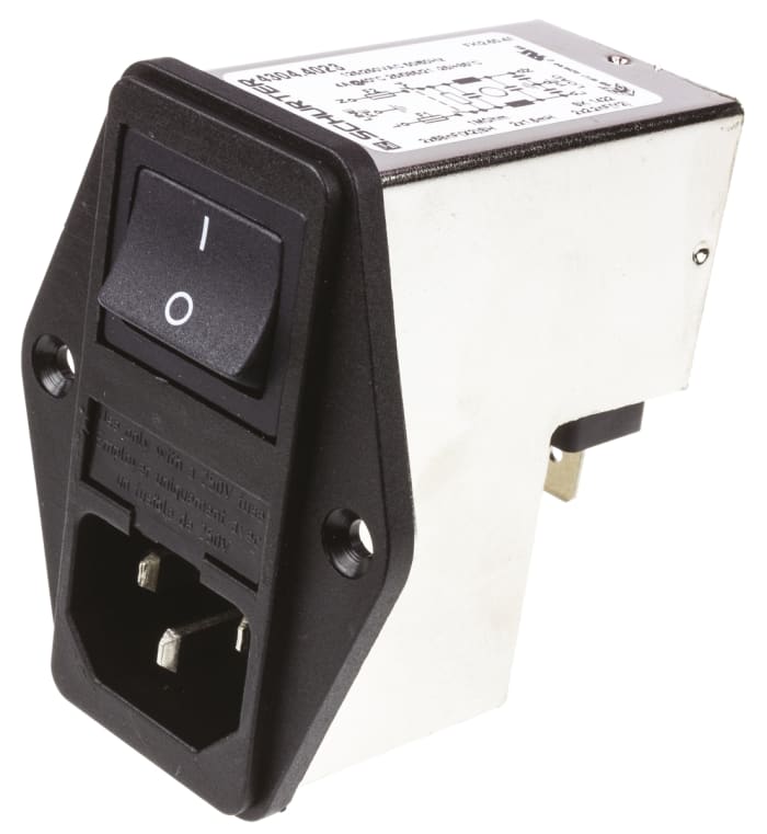 Schurter 4A, 250 V ac Male Panel Mount Filtered IEC Connector 4304.4023, Solder