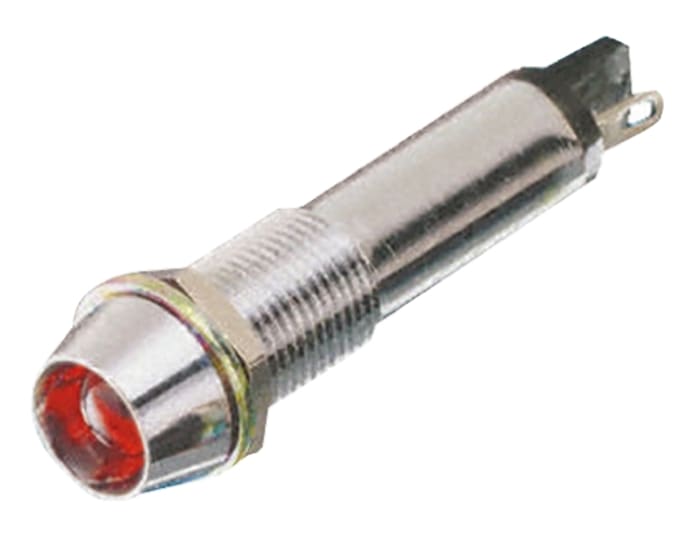 Dialight Red Indicator, 24V dc, 9mm Mounting Hole Size, Solder Tab Termination