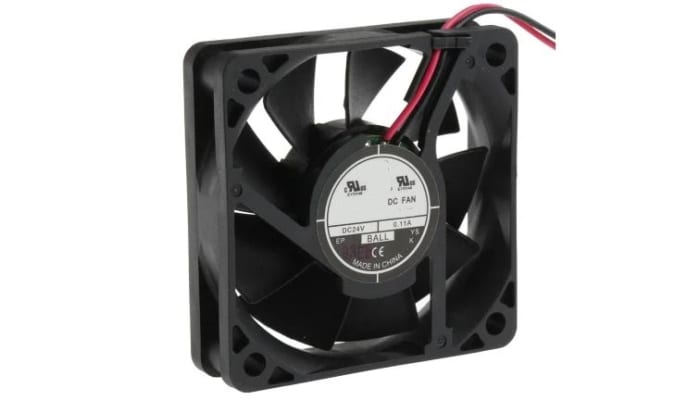 RS PRO Axial Fan, 24 V dc, DC Operation, 27.2m³/h, 1.4W, 60mA Max, 60 x 60 x 15mm