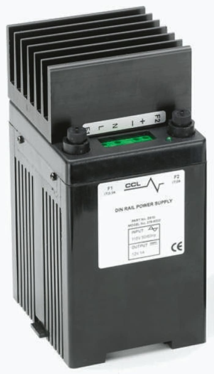 Computronic Linear DIN Rail Panel Mount Power Supply, 110V ac ac Input, 24V dc dc Output, 500mA Output, 12W