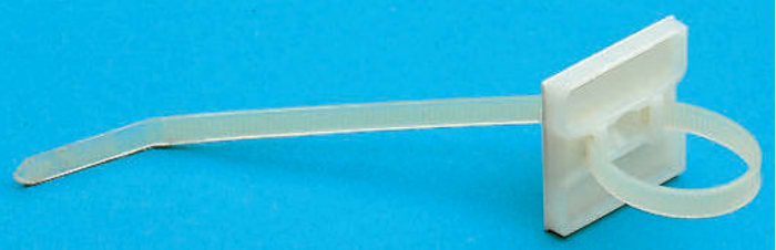 Cable tie with self-adhesive base