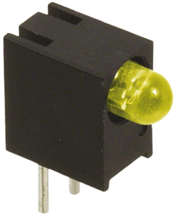Indicateur à LED pour CI, Dialight, 551-0707F, 1 LED, Jaune, Traversant, Angle droit