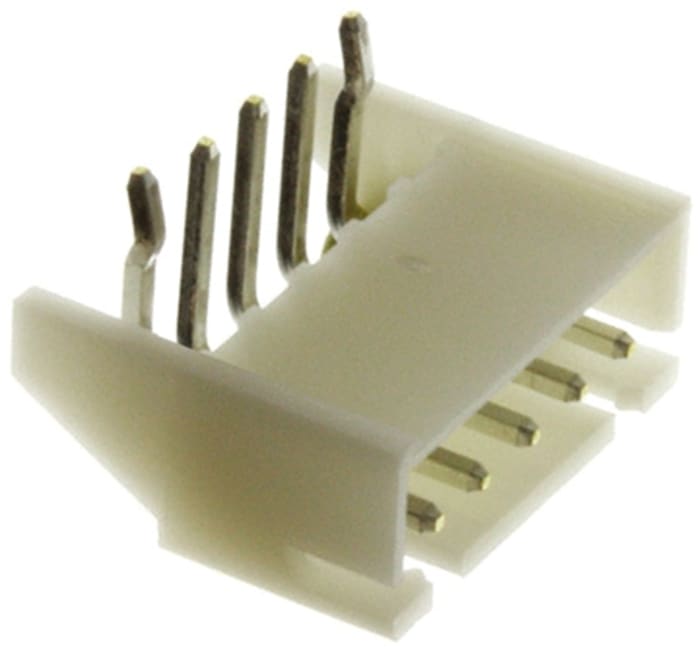 JST XH Series Right Angle Through Hole PCB Header, 5 Contact(s), 2.5mm Pitch, 1 Row(s)