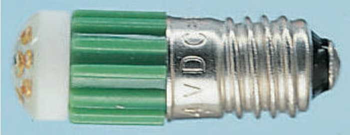 RS PRO Green LED Reflector Bulb, 28V dc, E5 Base, 6mm Diameter, 45mcd