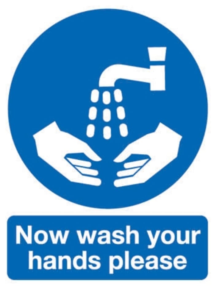 Brady PVC Mandatory Hygiene Sign With English Text