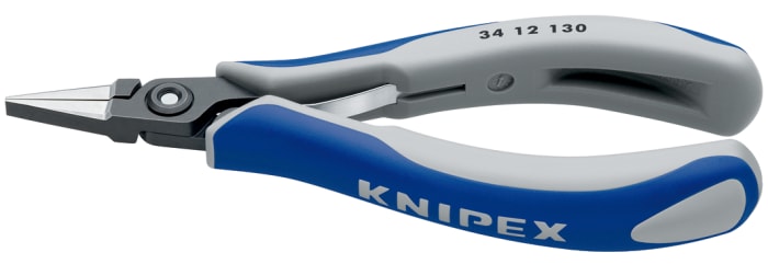 Knipex 34 12 Electronics Pliers, Flat Nose Pliers, 130 mm Overall, Straight Tip, 22mm Jaw