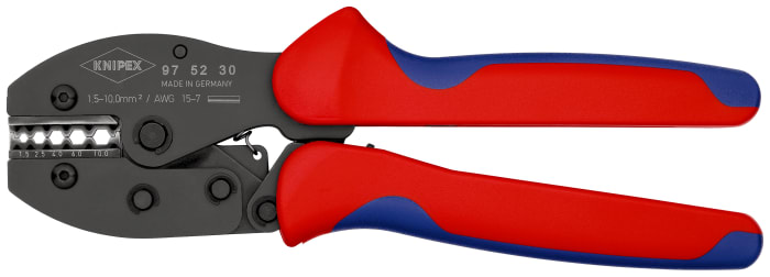 Knipex PreciForce® Hand Ratcheting Crimp Tool for Uninsulated Butt Splices, 1.5 → 10mm² Wire