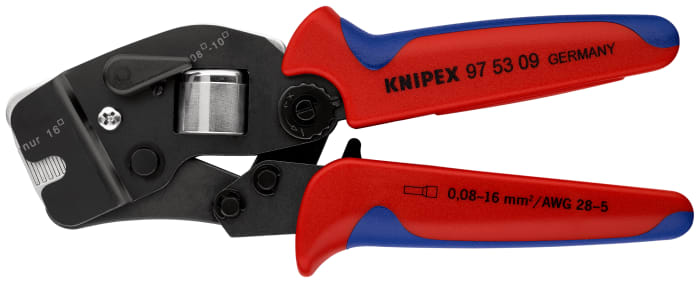 Knipex Hand Ratcheting Crimp Tool for Bootlace Ferrule, 0.08 → 16mm² Wire