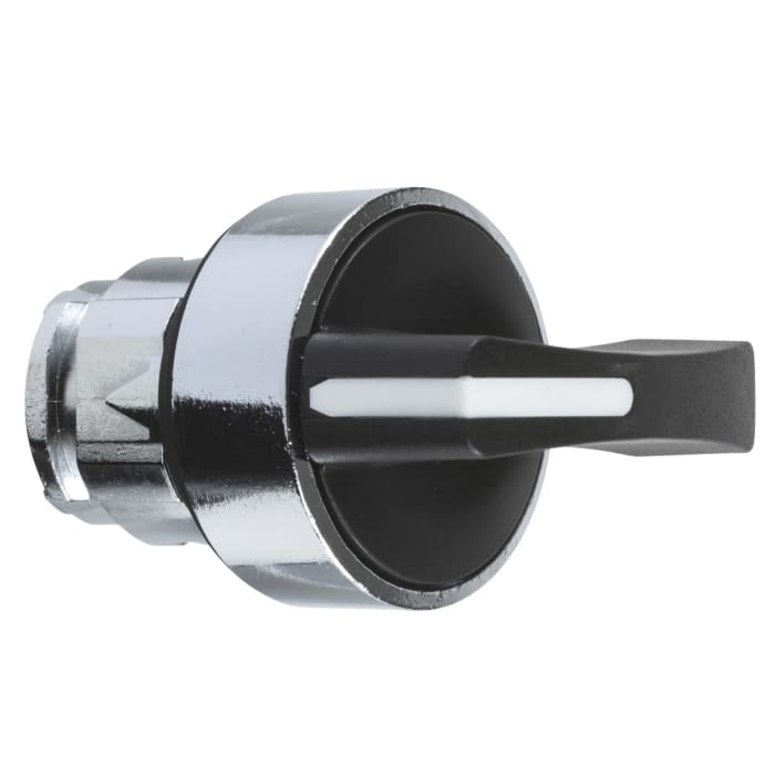 Schneider Electric Harmony XB4 Series 2 Position Selector Switch Head, 22mm Cutout, Black Handle