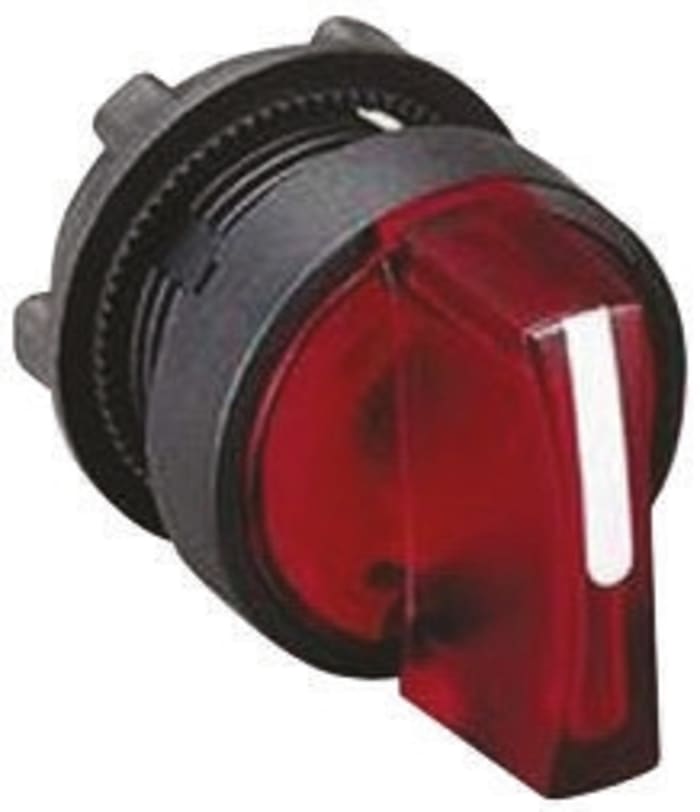 Schneider Electric Harmony XB5 Series 2 Position Selector Switch Head, 22mm Cutout, Red Handle