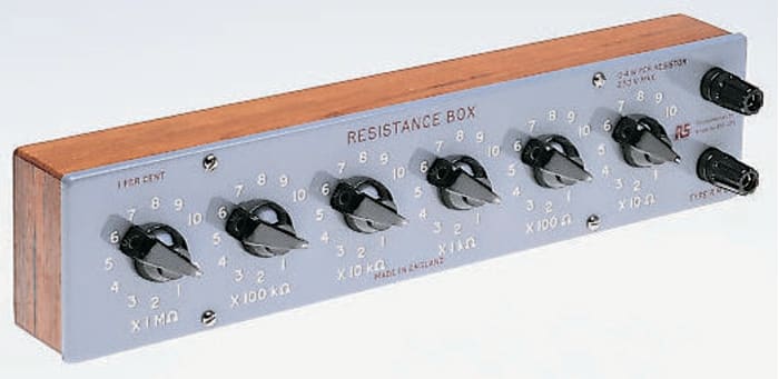 Boîte à décades de résistance Cropico, résolution 10Ω, 0.4W, Etalonné RS