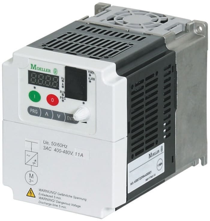 Variador de frecuencia Eaton, 2,2 kW, 400 V, 3 fases, 5,5 A, 400 Hz, 0 → 50 Hz, IP20, ModBus RTU, RS-485