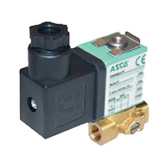 EMERSON ? ASCO Solenoid Valve SCG356B002VMS.24/DC, 3 port(s) , NC, 24 V dc, 1/8in