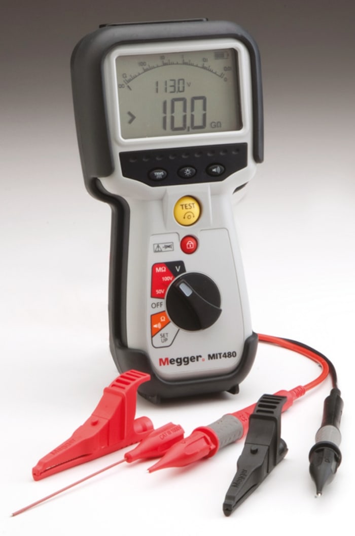 Megger MIT480 Insulation & Continuity Tester, 50V Min, 100V Max, 10GΩ Max, CAT IV 600 V