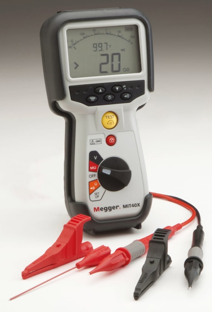 Megger MIT40X Insulation & Continuity Tester, 10V Min, 100V Max, 20GΩ Max, CAT IV 600 V