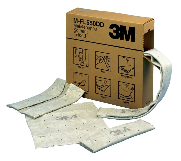 3M Spill Absorbent Multi-Format for Maintenance Use, 119 L Capacity, 3 per Pack