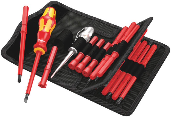 Wera Hexagon; Phillips; Pozidriv; Slotted Interchangeable Insulated Screwdriver Set, 18-Piece