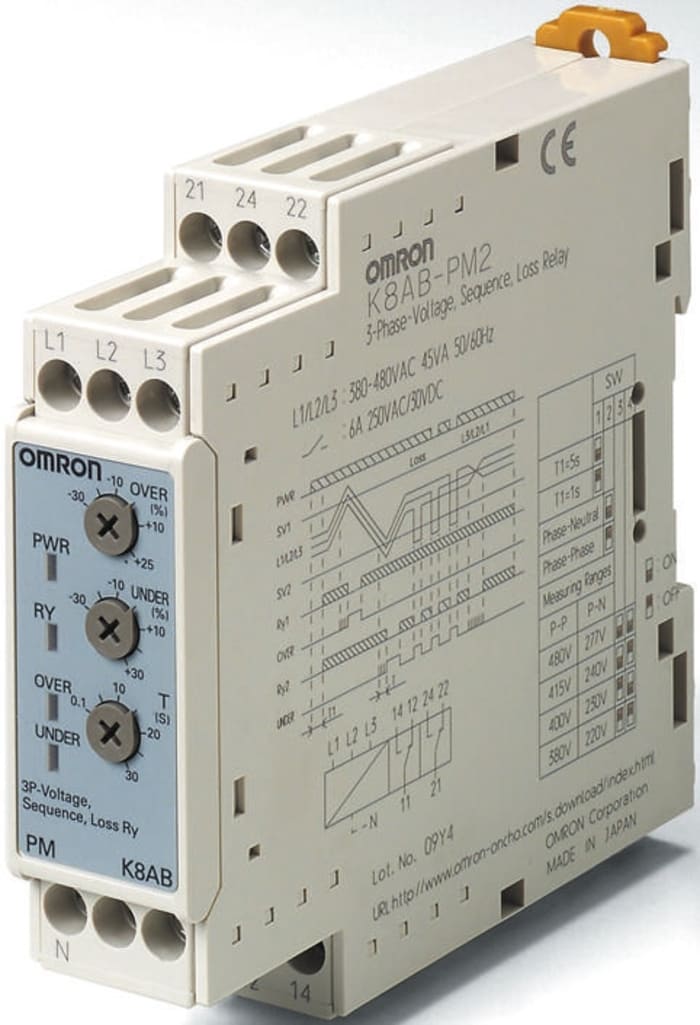 Omron Phase, Voltage Monitoring Relay, SPDT, 115 → 138V ac