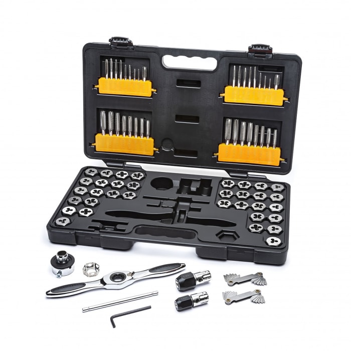GearWrench 75-Piece Carbon Steel Tap & Die Set, 1/8 in - 1/2 in Taps, 1/8 in - 1/2 in Dies