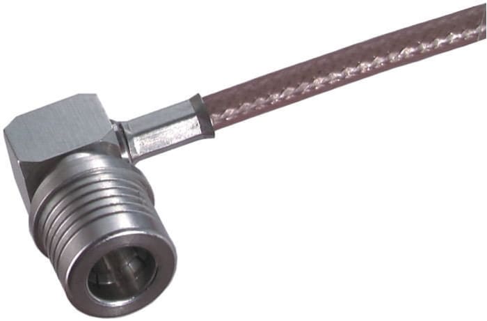 Huber+Suhner, Plug Cable Mount QMA Connector, 50Ω, Crimp Termination, Right Angle Body