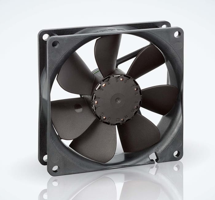 ebm-papst 3400 N Series Axial Fan, 12 V dc, DC Operation, 61m³/h, 1.1W, IP20, 92 x 92 x 25mm