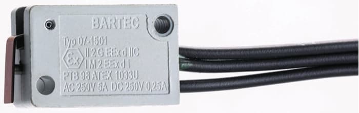 Bartec Plunger Limit Switch, NO/NC, IP54, Duroplast Housing, 250V ac Max, 5A Max