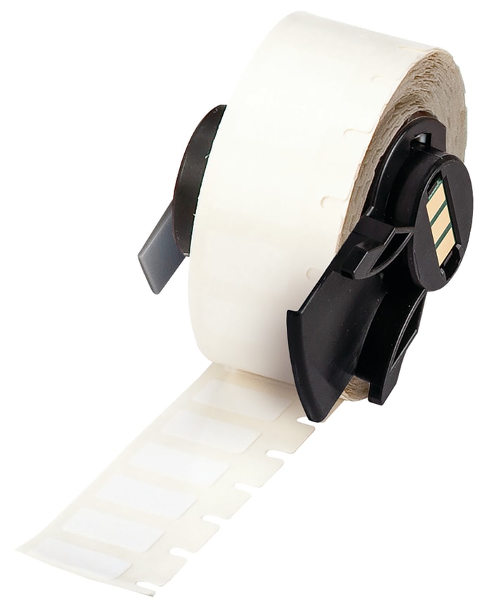 Etiqueta en rollo Brady sobre fondo Blanco, para usar con BMP61, BMP71, M611, TLS 2200, TLS-PC LINK