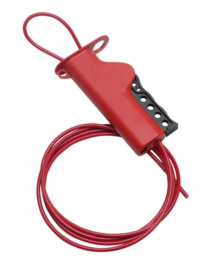 Brady Red 4-Lock ABS, Glass-filled Nylon, Glass-filled Polyurethane Polymer and Glass-filled Nylon Cable Lockout