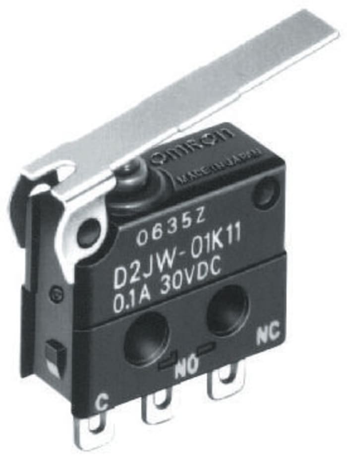 Microinterruptor, Palanca de Rodillo SPDT 100 mA a 30 V dc