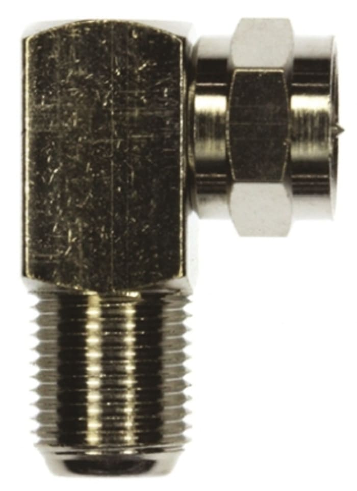TE Connectivity Right Angle RF Adapter Type F Socket to Type F Plug 1GHz