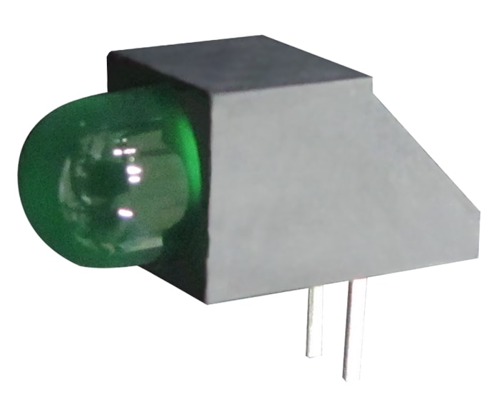 Kingbright L-1503CB/1GD-5V, Green Right Angle PCB LED Indicator, Through Hole 2.5 V