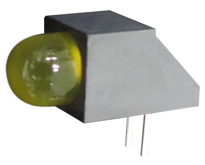 Kingbright L-1503CB/1LYD, Yellow Right Angle PCB LED Indicator, Through Hole 2.5 V