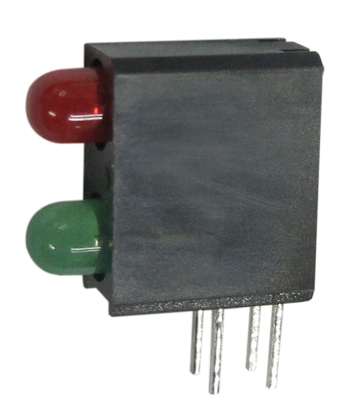 Kingbright L-710A8MD/1LI1LGD, Green & Red Right Angle PCB LED Indicator, 2 LEDs, Through Hole 2.5 V