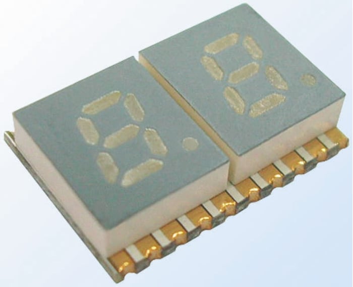 Afficheur LED 2 caractères Orange à Cathodes communes, Kingbright, KCDC03-106 601 nm