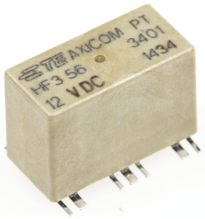TE Connectivity PCB Mount RF Relay, 12V dc Coil, 50Ω Impedance, 3GHz Max. Coil Freq., SPDT