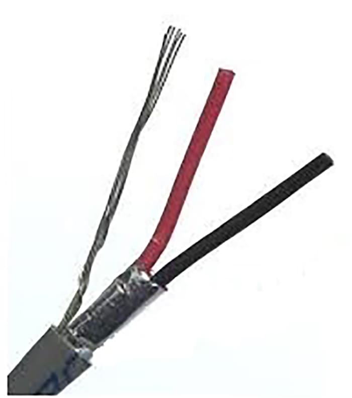 Belden8450 Series 2 Core Line level Low Voltage signal Cable, 0.33 mm² CSA Screened, 3mm od, 304m, Black