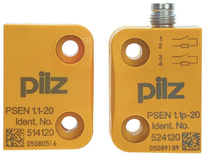 Pilz Magnetic Non-Contact Safety Switch, 24V dc, Plastic Housing, NO/NC, M8