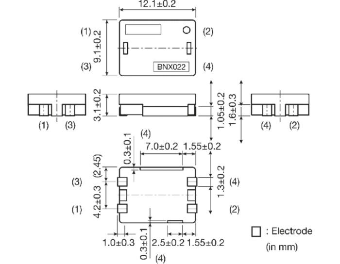 Murata, Signal Filter, 50 V dc 1000MHz, 10A SMD 12.1 x 9.1 x 3.1mm