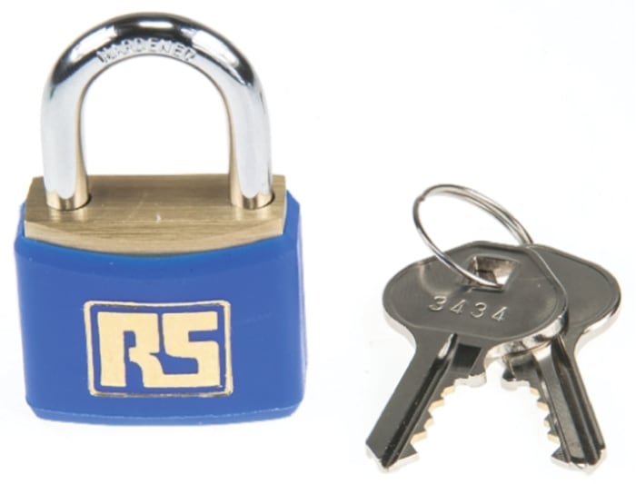 RS PRO Key Brass, Steel Padlock, 5mm Shackle, 33mm Body