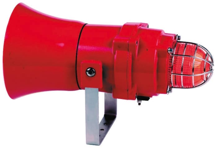 e2s BExCS110-05 Series Red Sounder Beacon, 230 V ac, IP66, IP67, Wall Mount, 117dB at 1 Metre