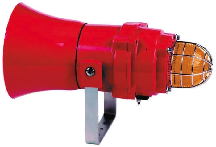 Indicator luminoso y acústico Xenón e2s BExCS110-05, 24 Vdc, Ámbar, Intermitente, 117dB @ 1m, IP66, IP67