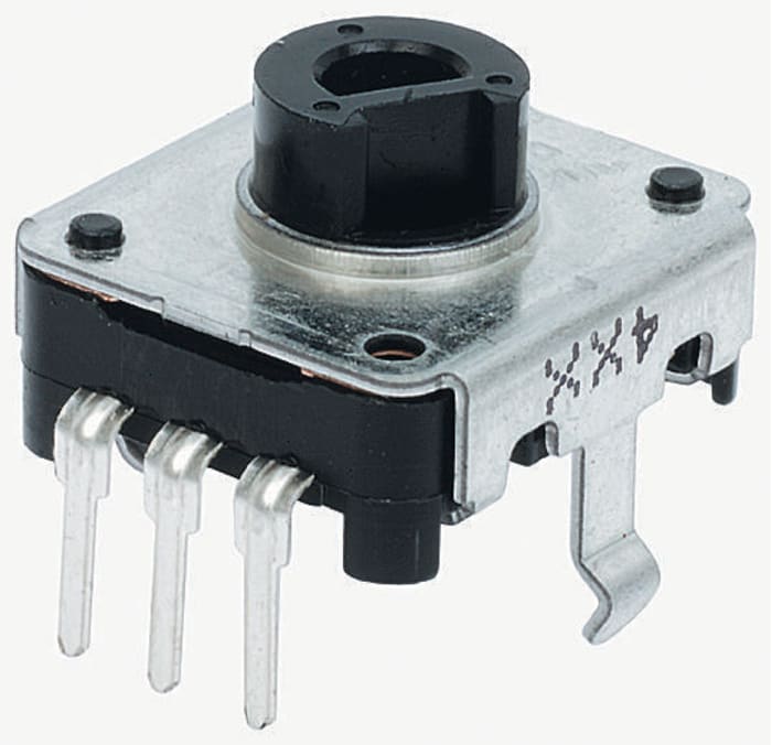 Alps 24 Pulse Mechanical Rotary Encoder with a 6 mm Hollow Shaft (Not Indexed), Through Hole