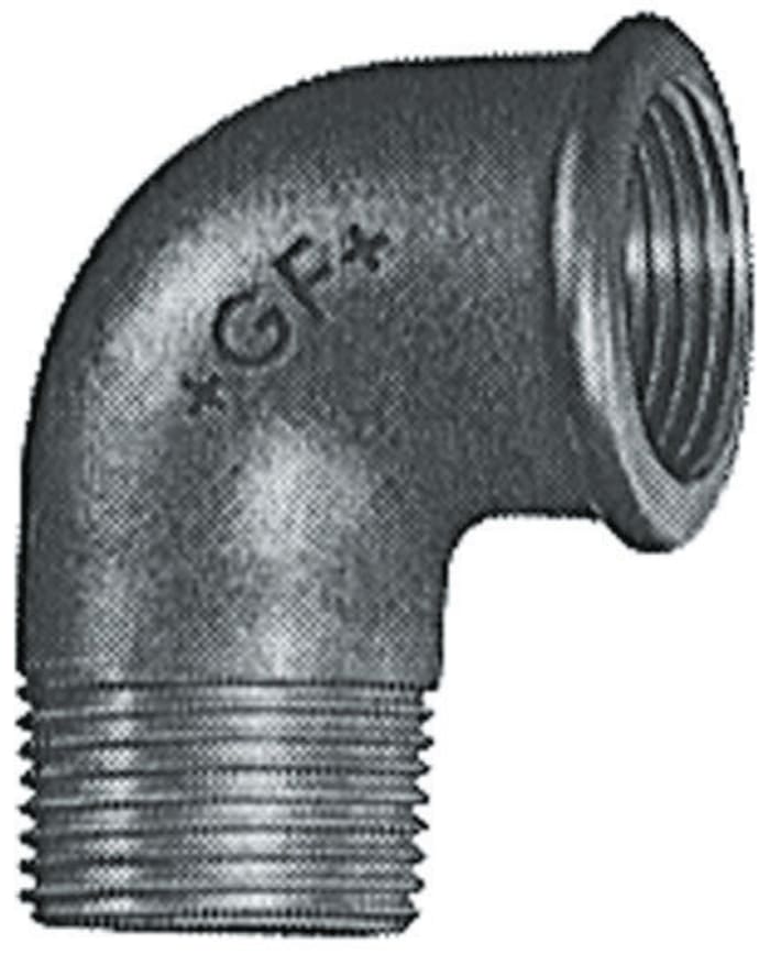 Coude Georg Fischer 11mm Mâle/Femelle, 1/4pouce/1/4pouce, Galvanisé