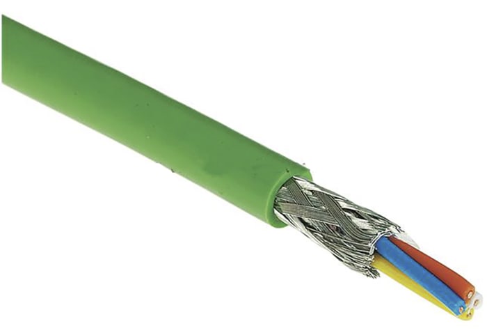 HARTING, 100 m Cat5 Ethernet Cable, Green, Shielded 4 Screened Polyvinyl Chloride Sheath