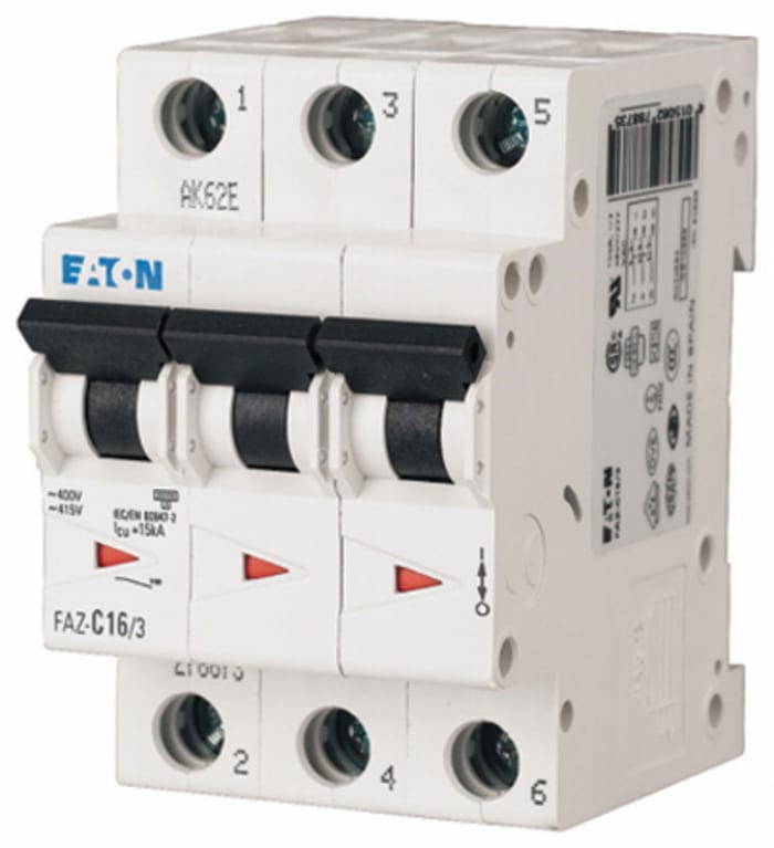 Eaton xEffect MCB, 3P, 10A Curve C, 400V AC, 10 kA Breaking Capacity